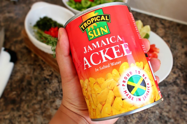 Ackee and Saltfish with Steamed Spinach