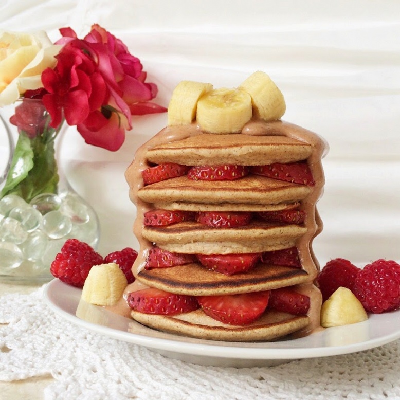 Strawberry Shortcake Protein Pancakes