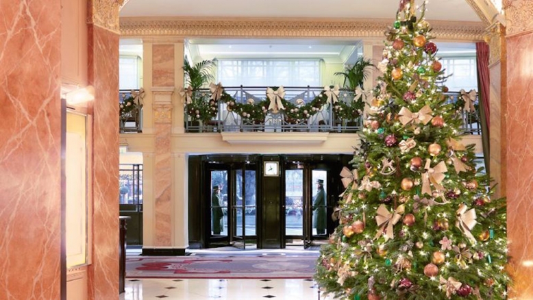 The Dorchester Christmas lobby High Res panel