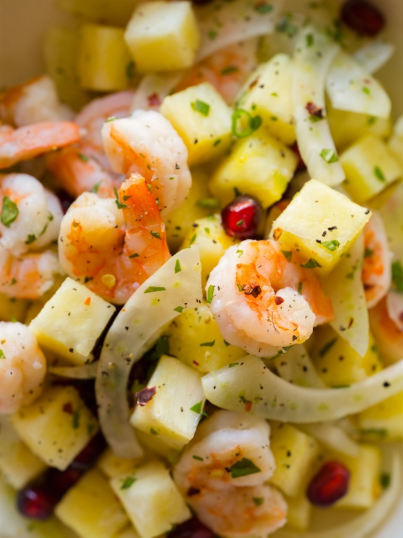 Shrimp, Pineapple and Pomegranate Salad