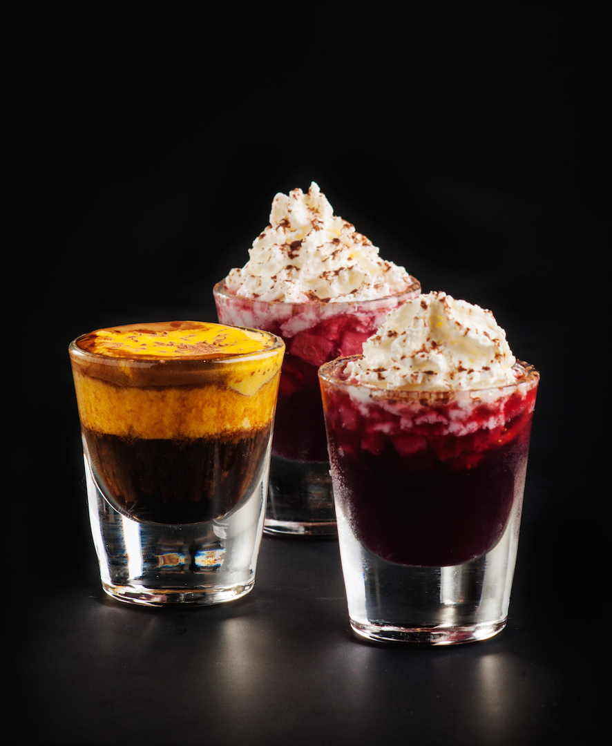 Zabaione del ciclista and Muscat grapes and strawberry trifle