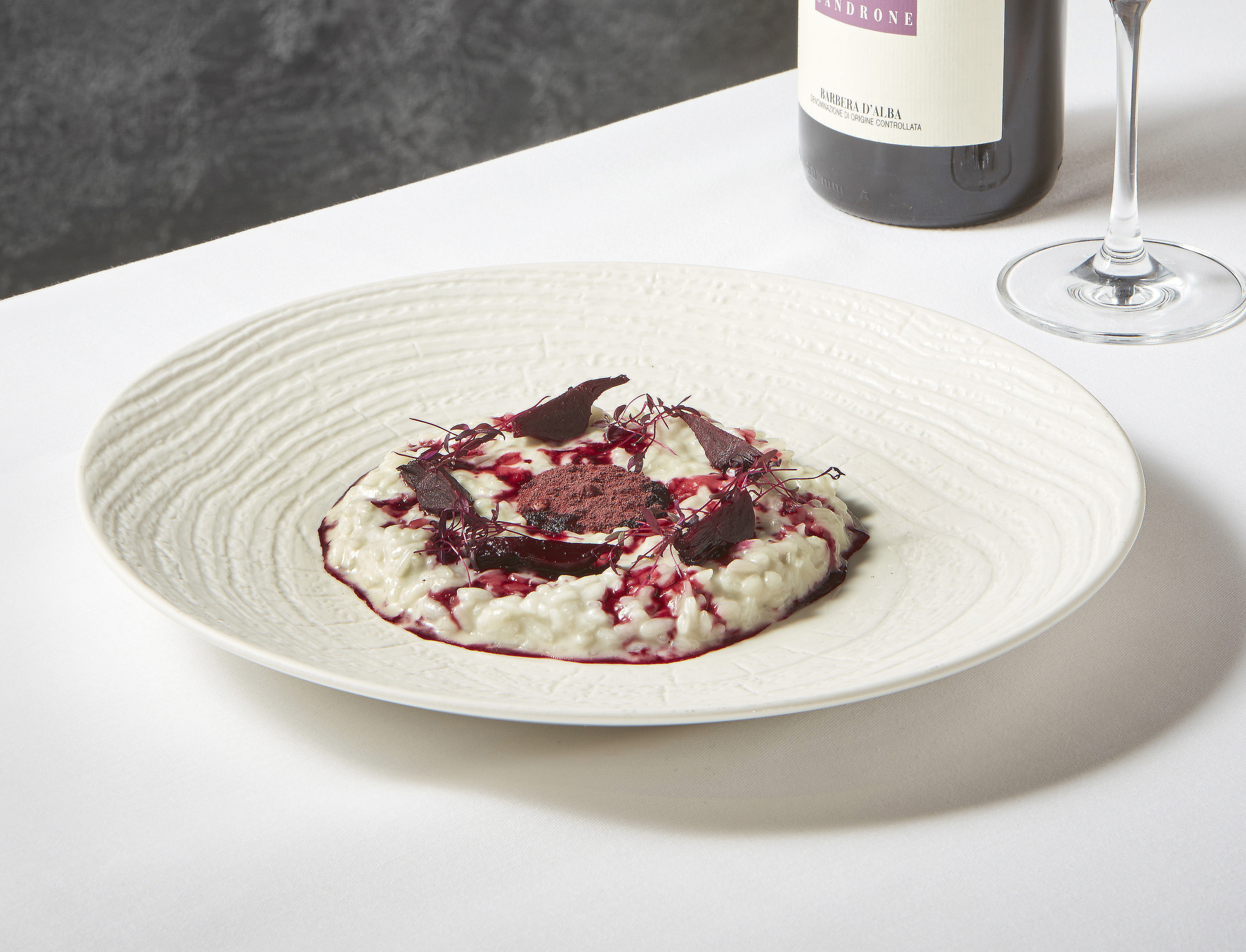 Risotto with gorgonzola and beetroot