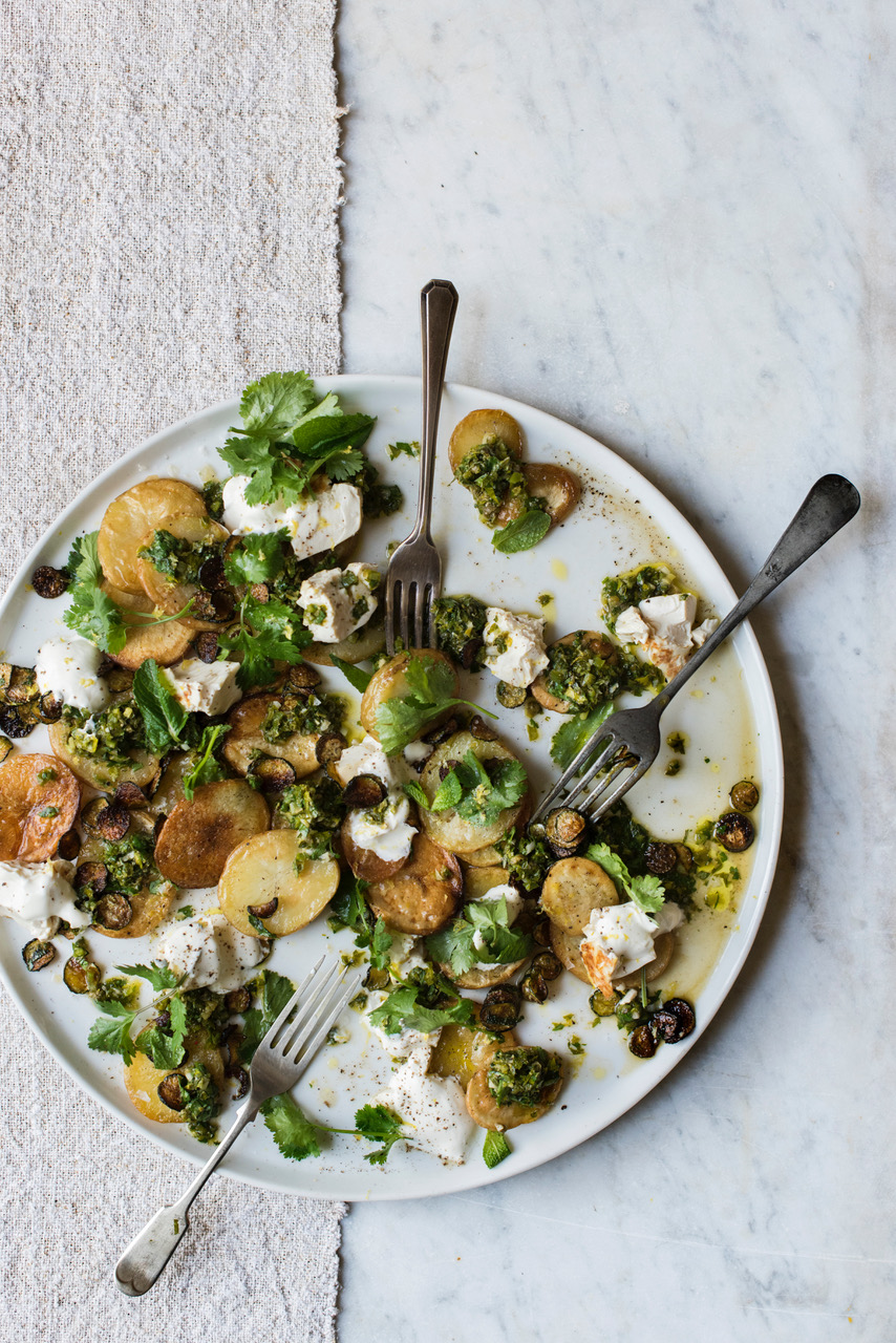 Potato Chips with Tofu & Chimichurri Dip