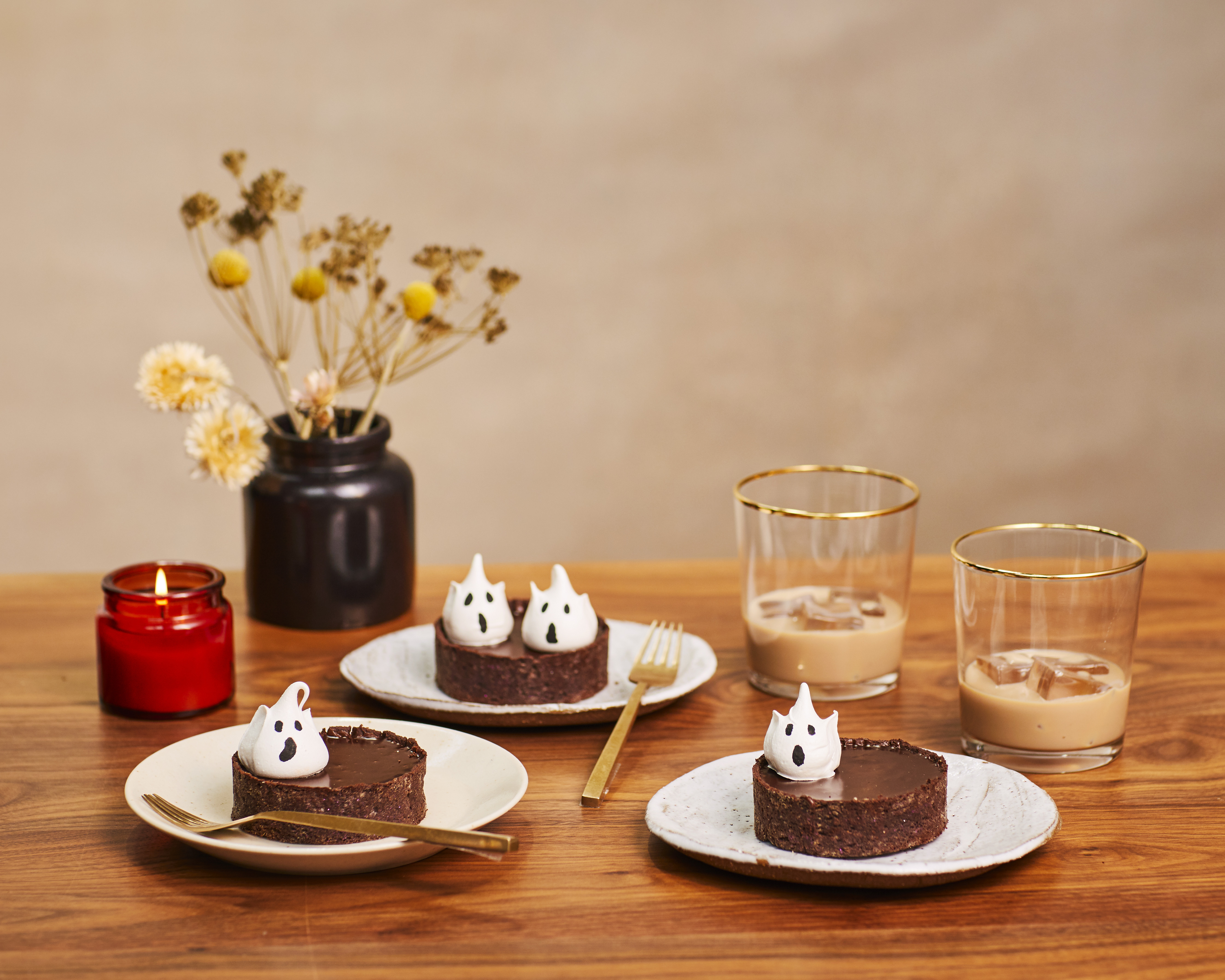 Lily Vanilli’s Baileys Chocolate Tarts with Meringue Ghosts